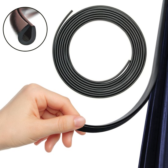 UShape Black Door Edge Guard Pack; 18' Roll 1/4” Wide,